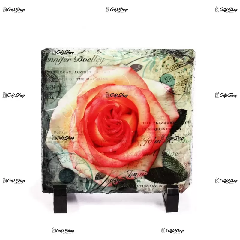 .rama foto, piatra ardezie, 14x14 cm personalizata